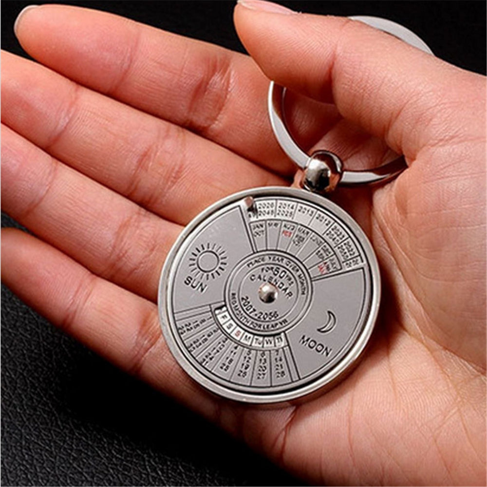 Creative Personality High Quality Metal Chinese English Compass Calendar Keychain