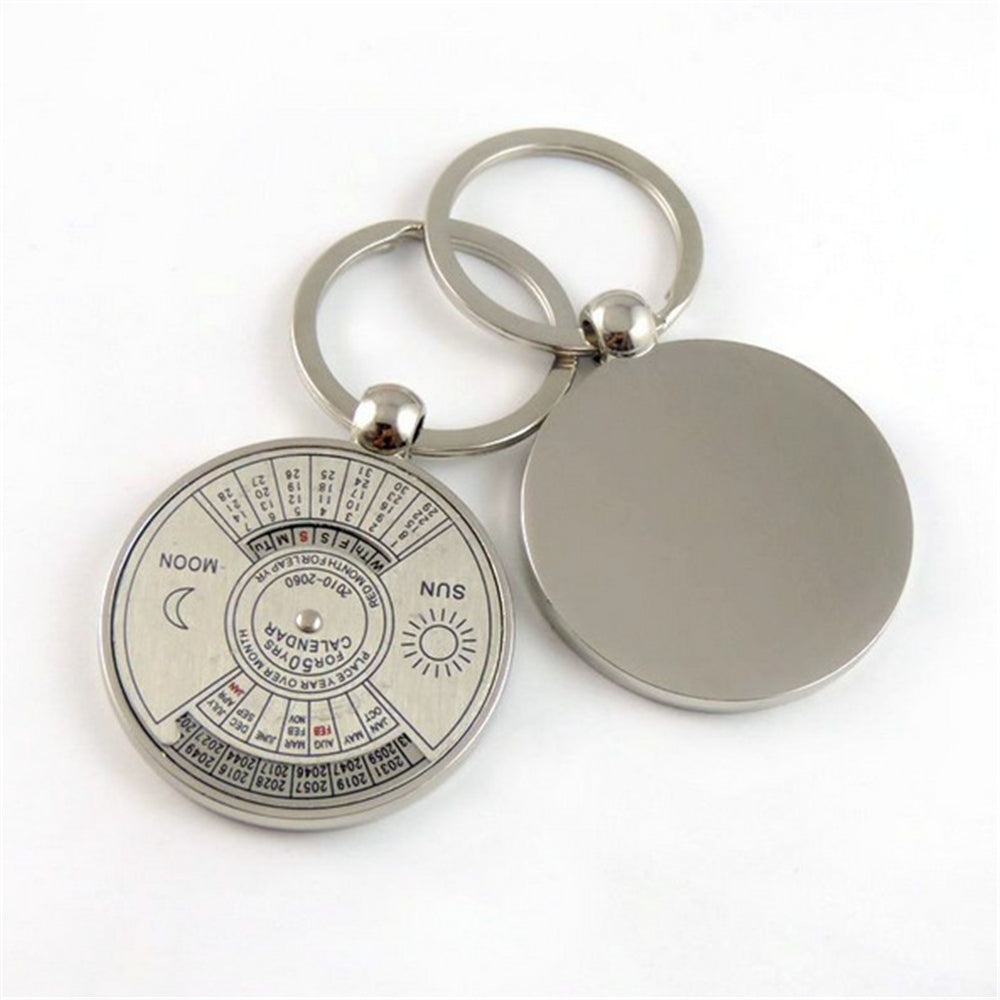 Creative Personality High Quality Metal Chinese English Compass Calendar Keychain