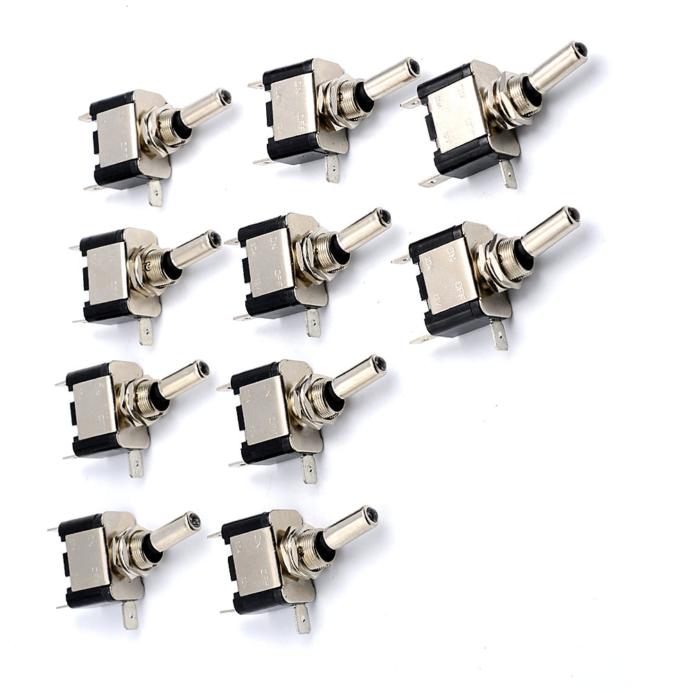 10 Pcs LED Toggle Switch 3 Pin DC 12V SPST for Car Boat Marine Blue