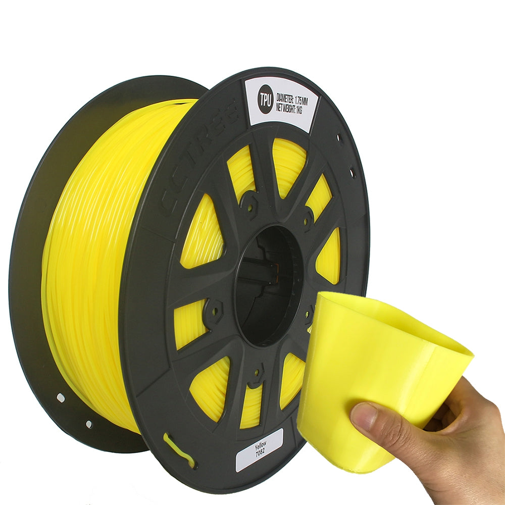 CCTREE  3D Printer TPU 1.75MM Flexible  Filament Yellow for Creality  Anet