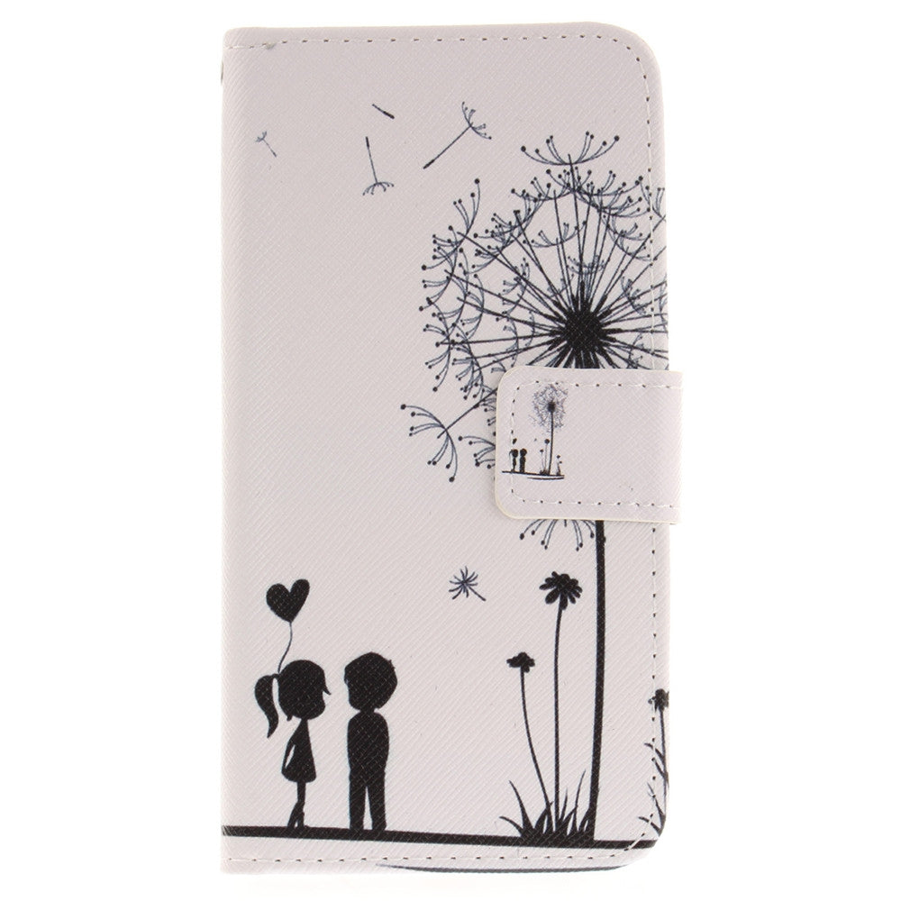 Dandelion Pattern PU+TPU Leather Wallet Case Design with Stand and Card Slots Magnetic Closure f...