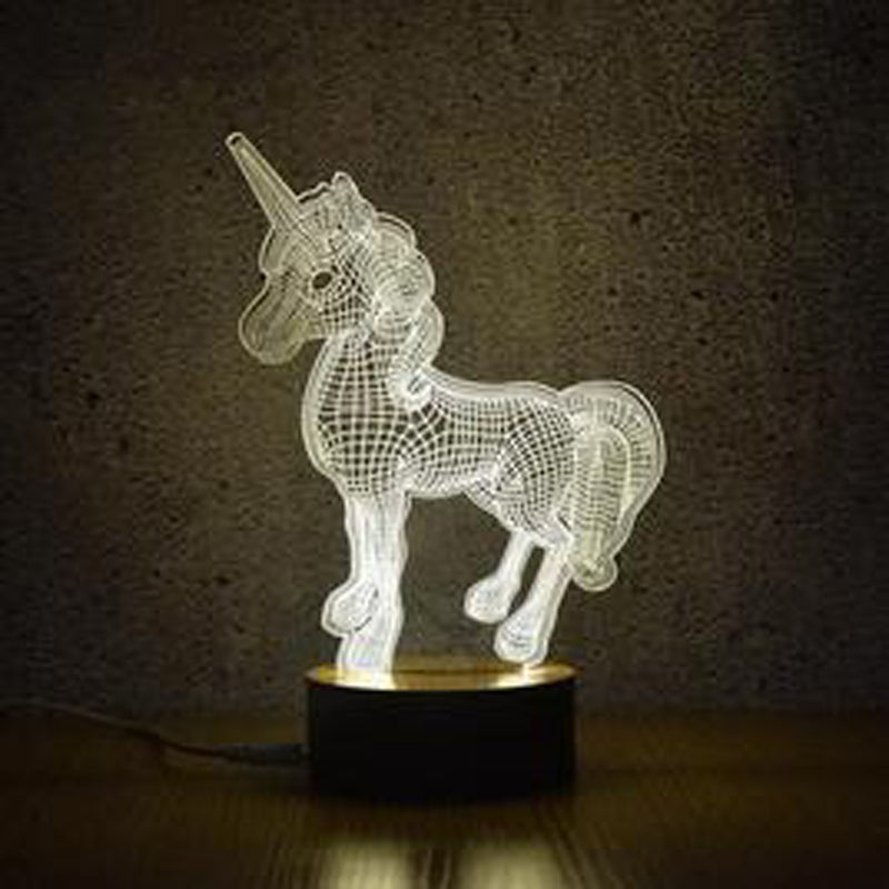 3D Unicorn Night Lights Creative Acrylic 3D LED Light Table Lamp Decotation Ligts for Home/kids ...