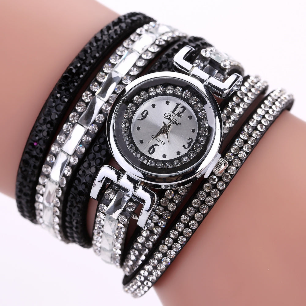 Duoya D136 Fashion Diamond Watch Ladies Circle Watch Quartz Watch