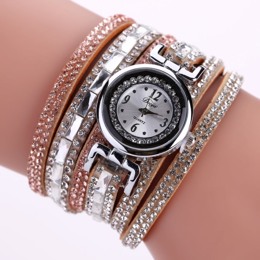 Duoya D136 Fashion Diamond Watch Ladies Circle Watch Quartz Watch