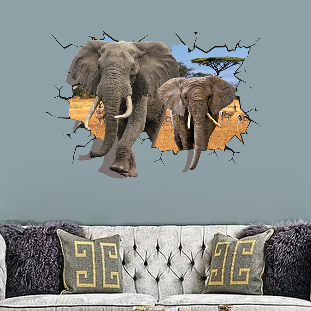 3D Creative Removable Elephant  Wall Sticker