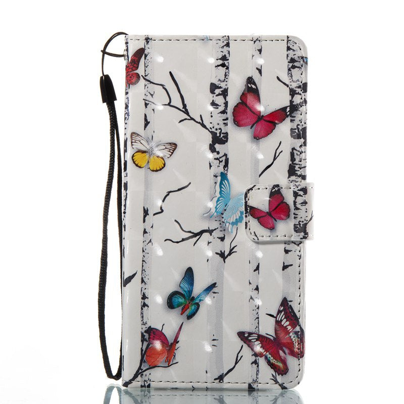 Butterflies 3D Painted Pu Phone Case for Huawei P10 Lite