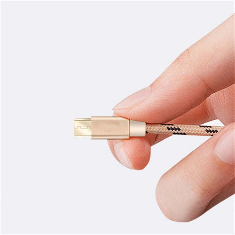 1m Cable for Micro USB V8 Metal shell Gold-plated Connector Braided Wire