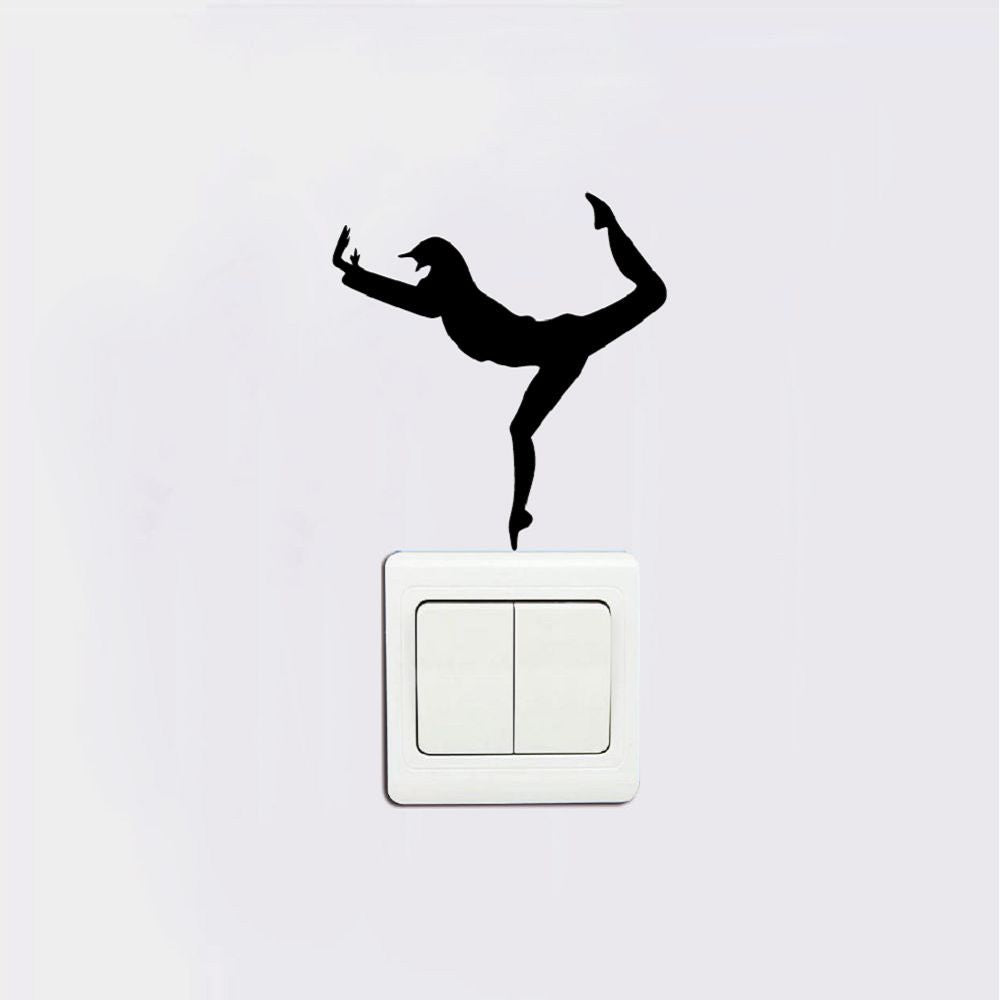 DSU KG - 192 Fitness Girl Shaped Switch Cartoon Vinyl Wall Sticker