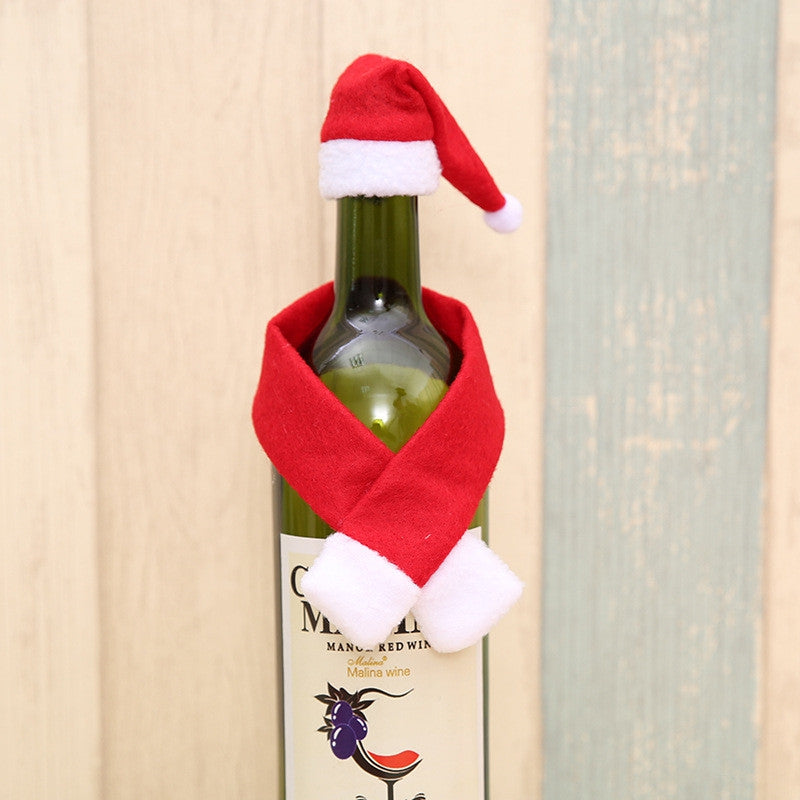 Cute Small Scarf and Hat for  Christmas Bottle Decoration