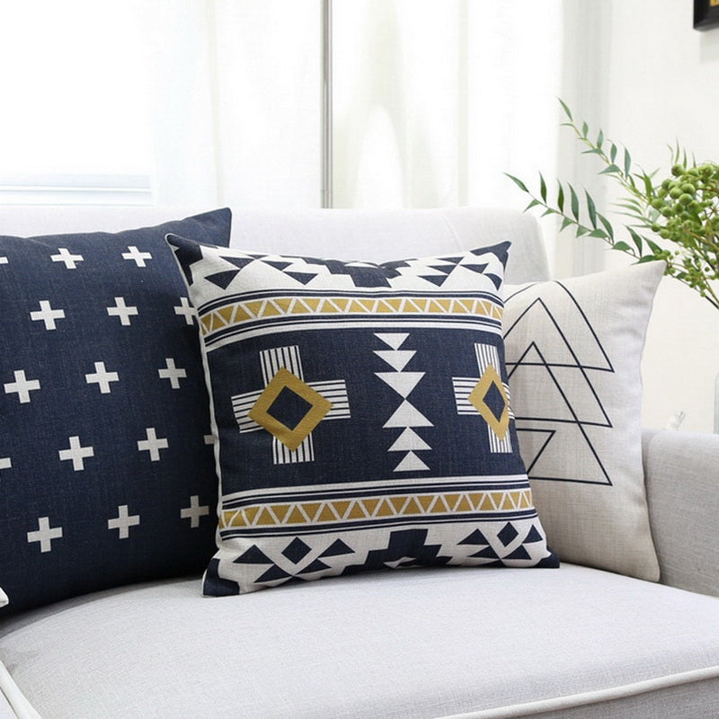 9PCS Good Quality Home Decoration Linen Cushion Covers Pillow Cases