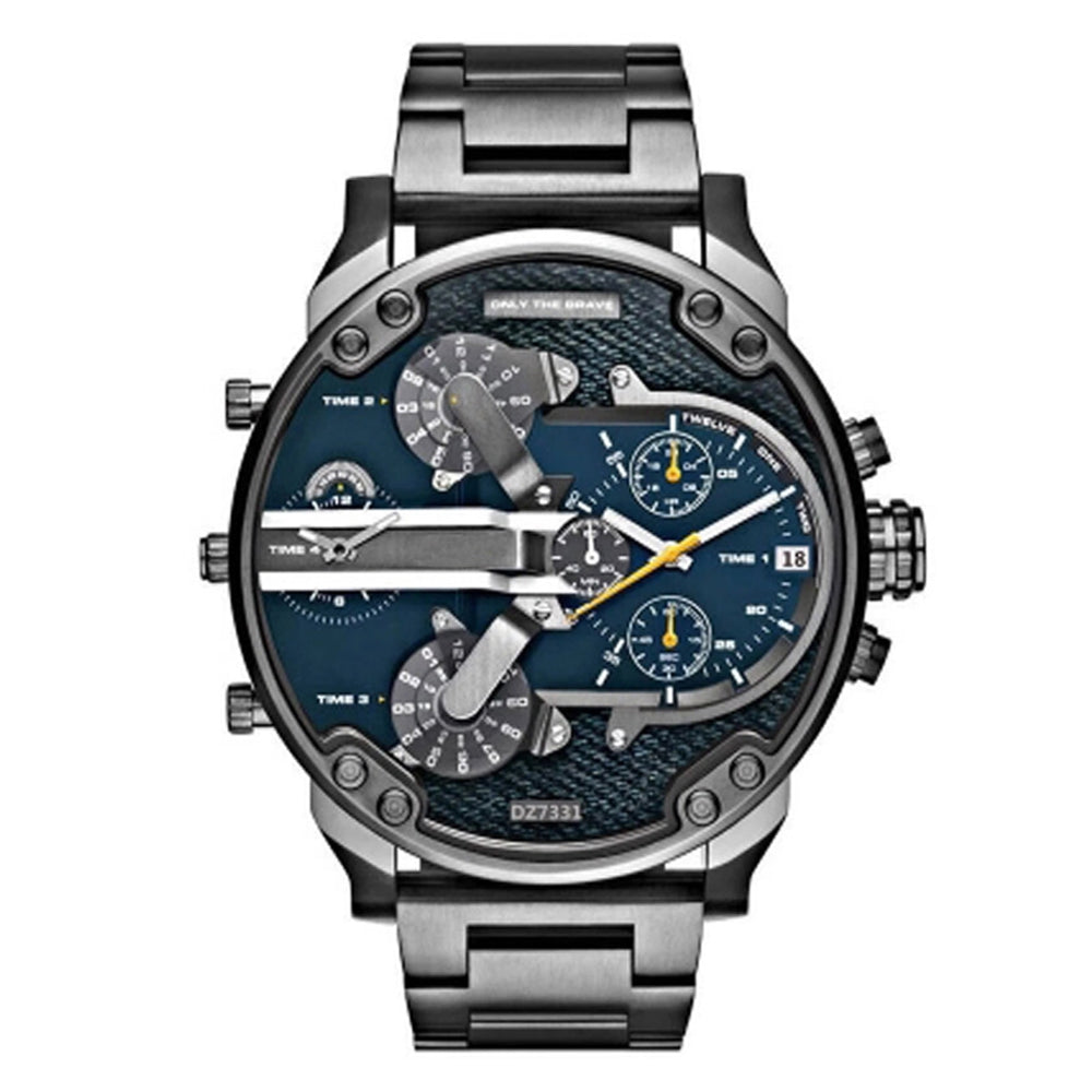 Brand Luxury Wristwatch Military Clock Sport Big Dial Stainless Steel Business Metal Watch Brace...
