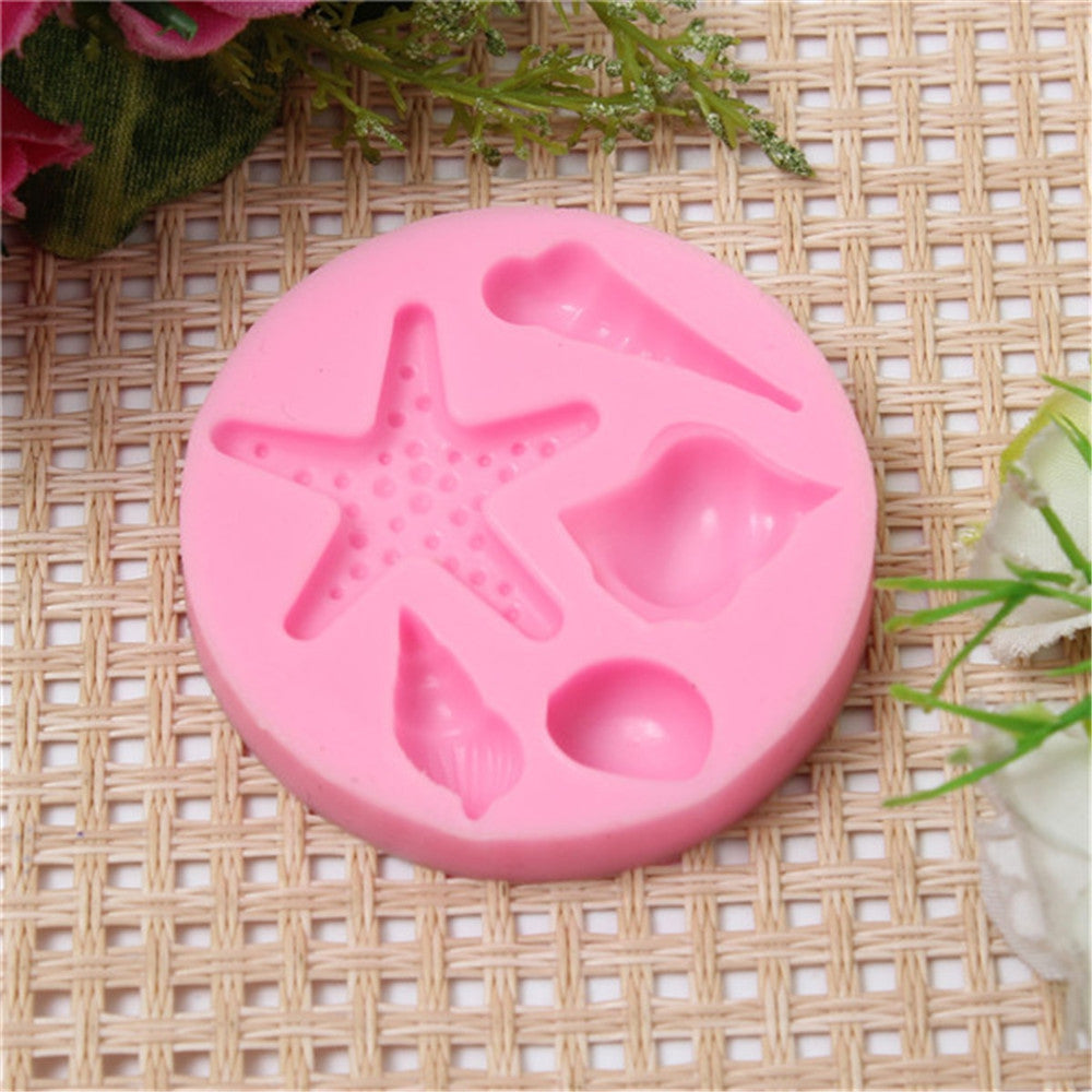 3D Starfish & Sea Shells Animals Fondant Mould Silicone Cake Chocolate Sugar Craft Mold Excellent