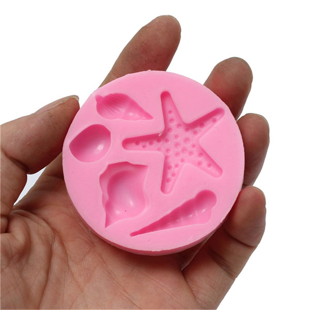 3D Starfish & Sea Shells Animals Fondant Mould Silicone Cake Chocolate Sugar Craft Mold Excellent