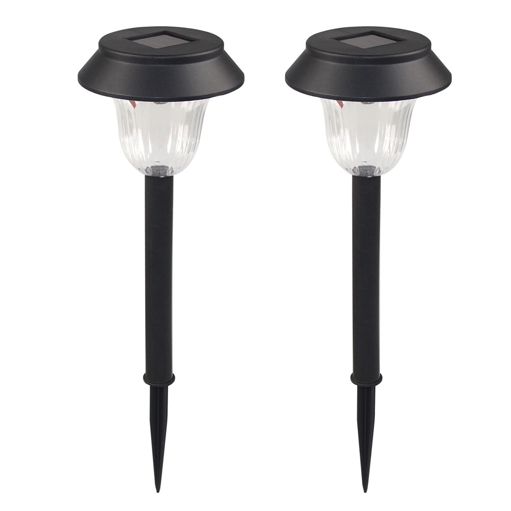 2PCS Plastic Solar Powered LED Light Pathway Landscape Garden Yard