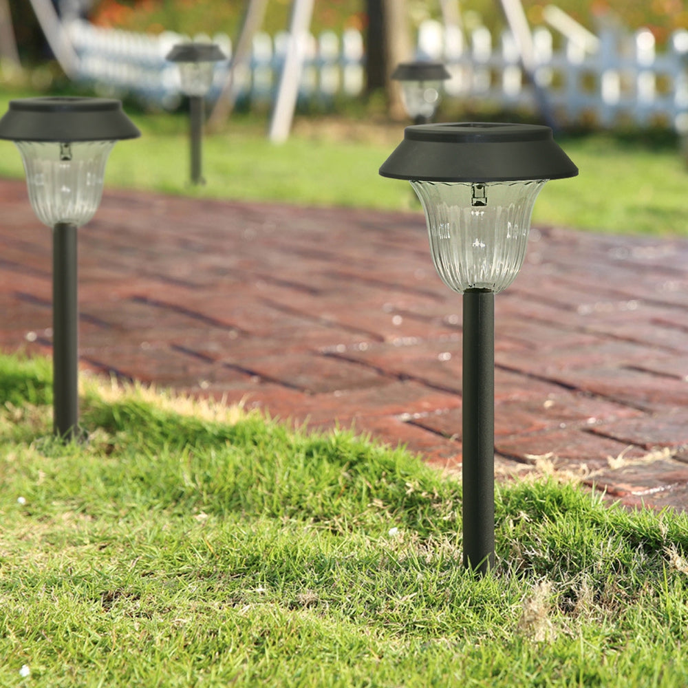 2PCS Plastic Solar Powered LED Light Pathway Landscape Garden Yard