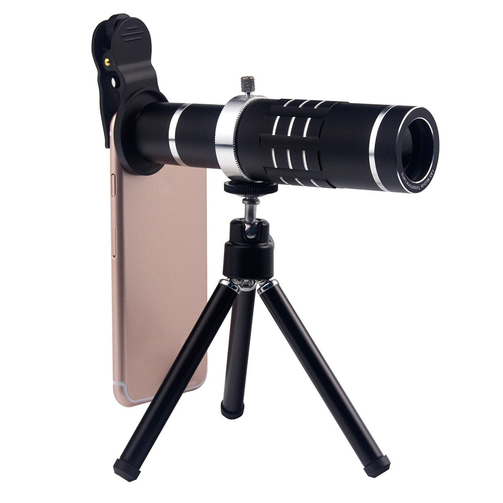 18X Telephoto Lens,Aluminum Telephoto Manual Focus Telescopic Optical Len with Clip and Tripod B...