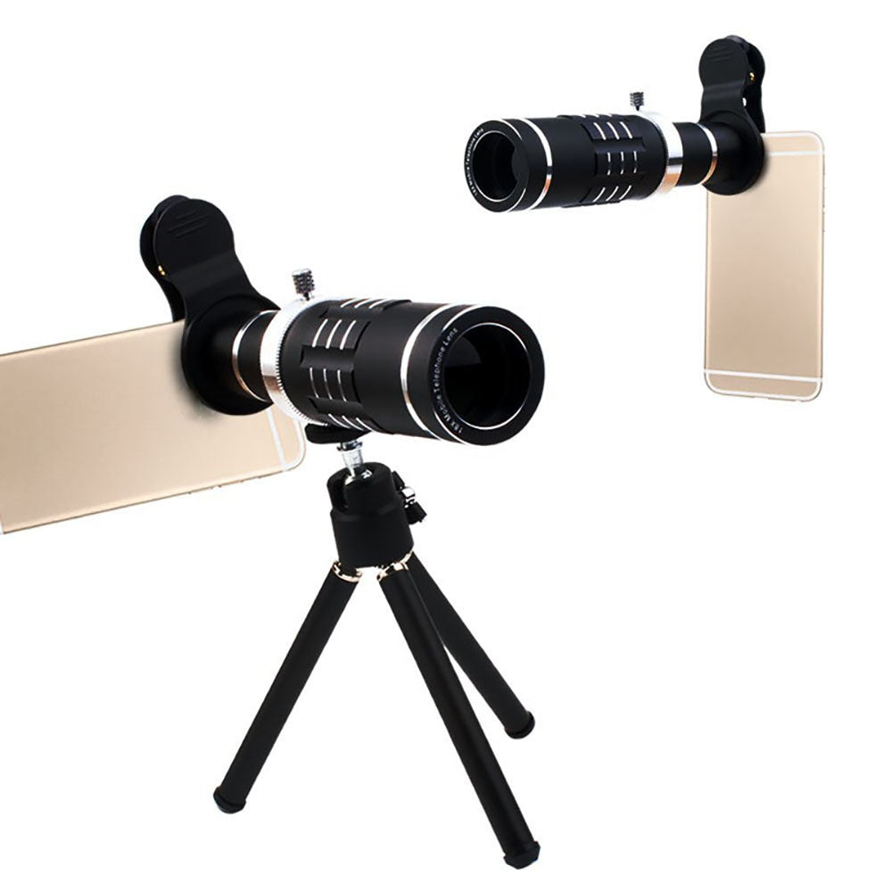18X Telephoto Lens,Aluminum Telephoto Manual Focus Telescopic Optical Len with Clip and Tripod B...