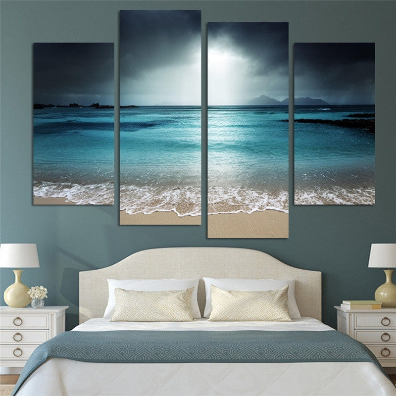 4PCS Ocean Printed Canvas Unframed Wall Art