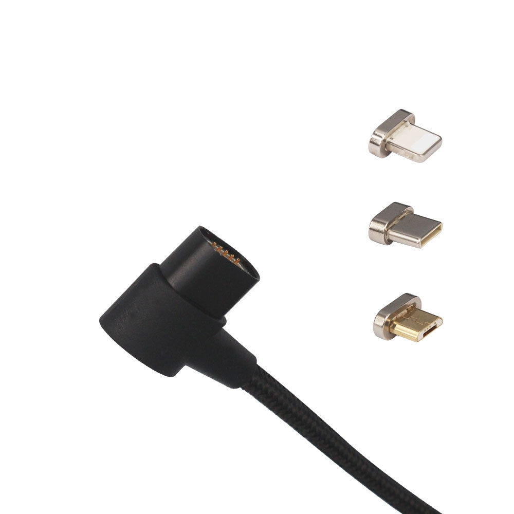 1M Nylon Magnetic Charging Cable for 8 Pin Micro Type-C Devices