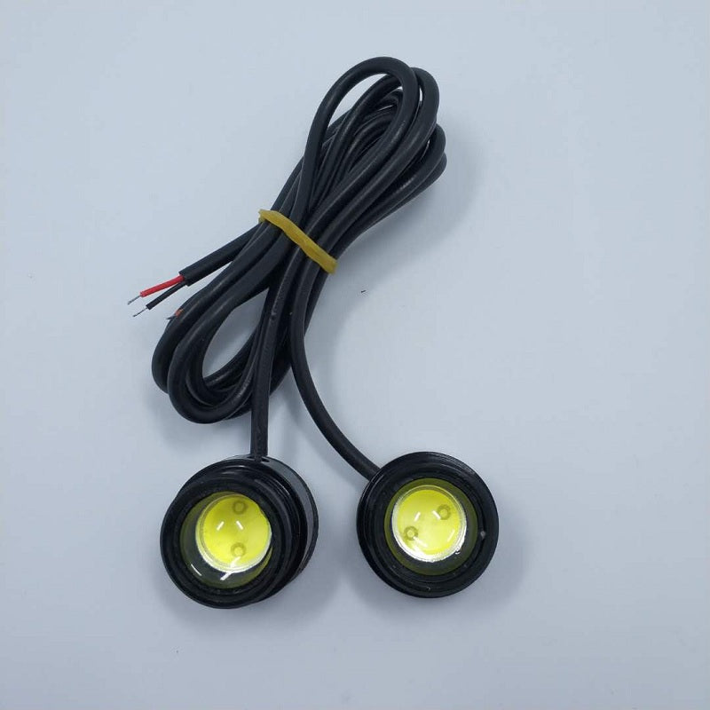 2PCS 23MM Auto Car Eagle Eye Lamp 2W COB Adhesive Tape White LED Daytime Running Light Black She...