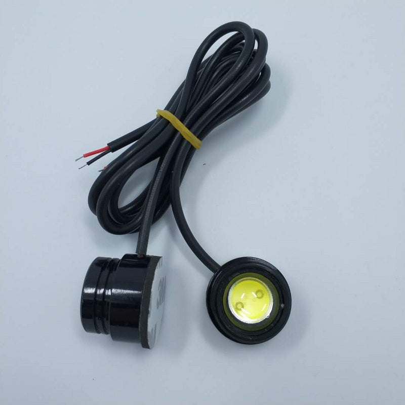 2PCS 23MM Auto Car Eagle Eye Lamp 2W COB Adhesive Tape White LED Daytime Running Light Black She...