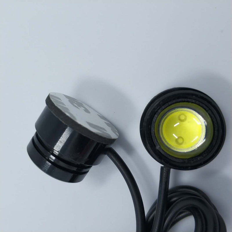 2PCS 23MM Auto Car Eagle Eye Lamp 2W COB Adhesive Tape White LED Daytime Running Light Black She...