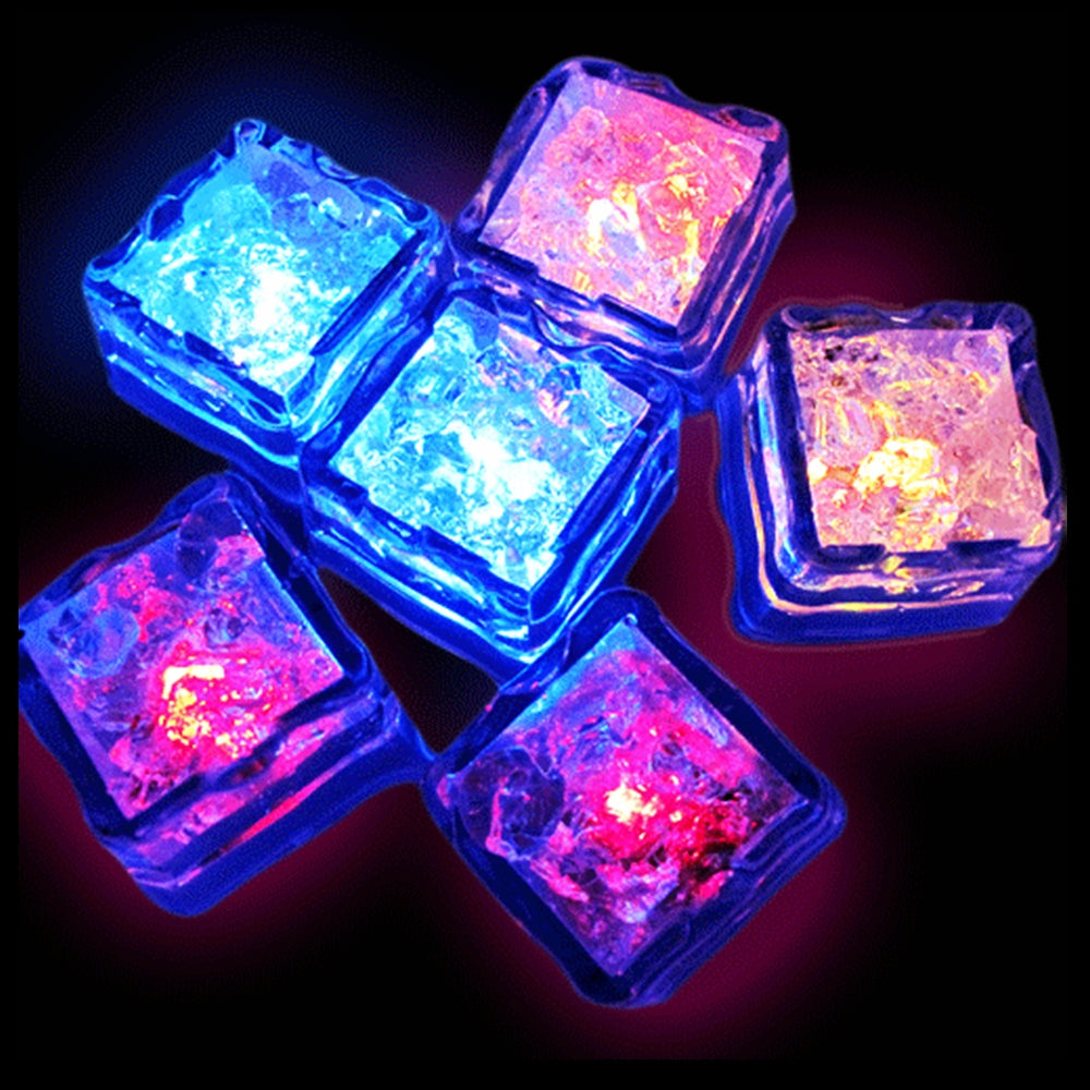 12pcs LED Ice Cube Square for Wedding Party Bar Club Champagne Tower Holiday Decorat