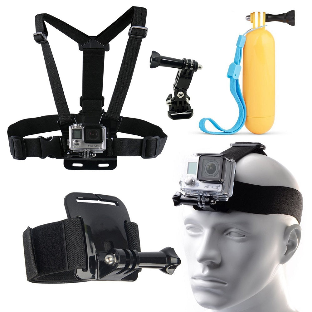 8-IN-1 Body Set of Head Chest Wrist Mount Accessories Kit Bundle for Gopro Hero 4 3 3+ 2 Plus Se...