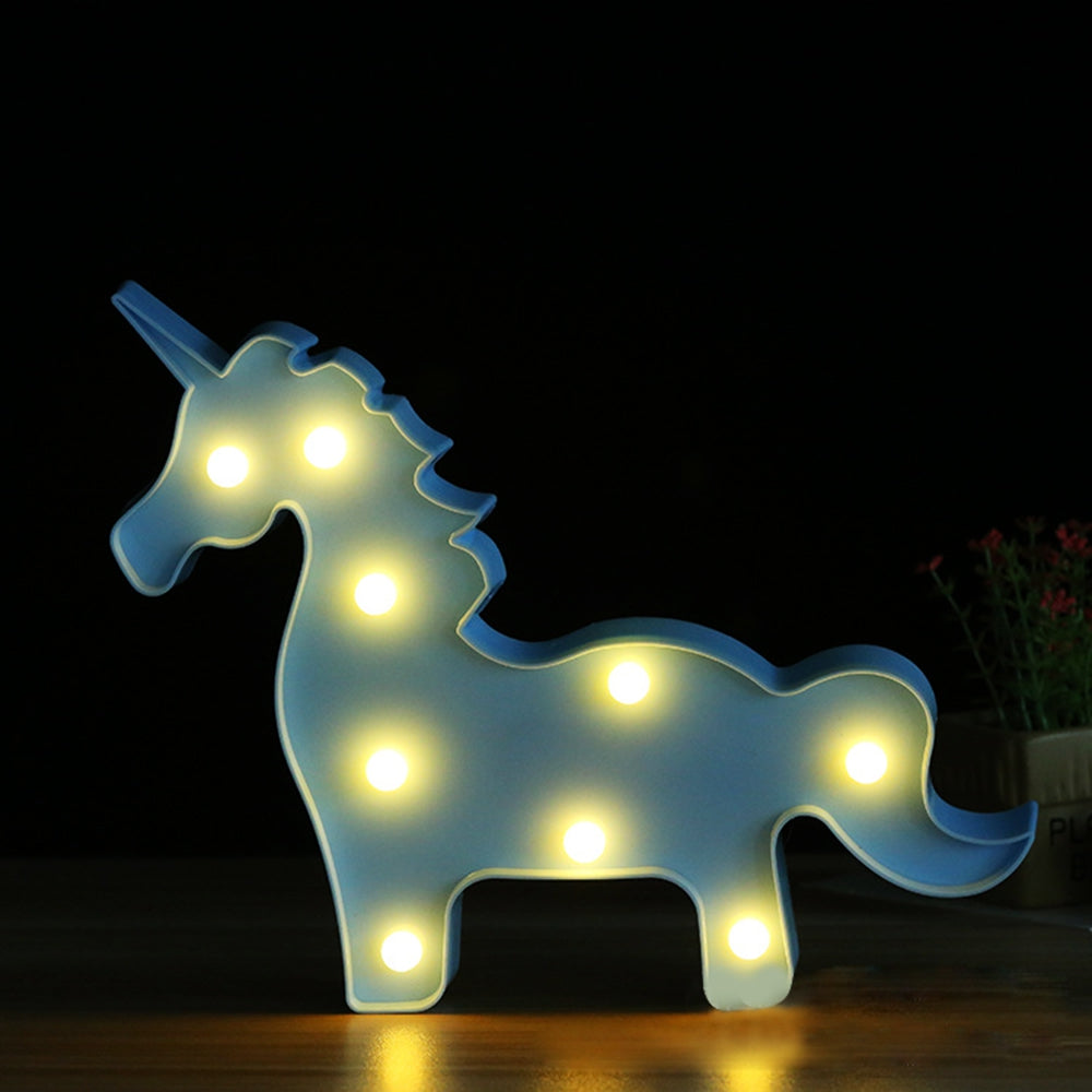 BRELONG 3D Unicorn Warm White Decoration Night Light for Kids Room Christmas Wedding 3V