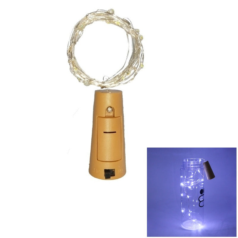 1PC Wine Bottle Lights Battery LED Cork Shaped Starry String Lights 2METER 20LEDS Silver Wire Fa...