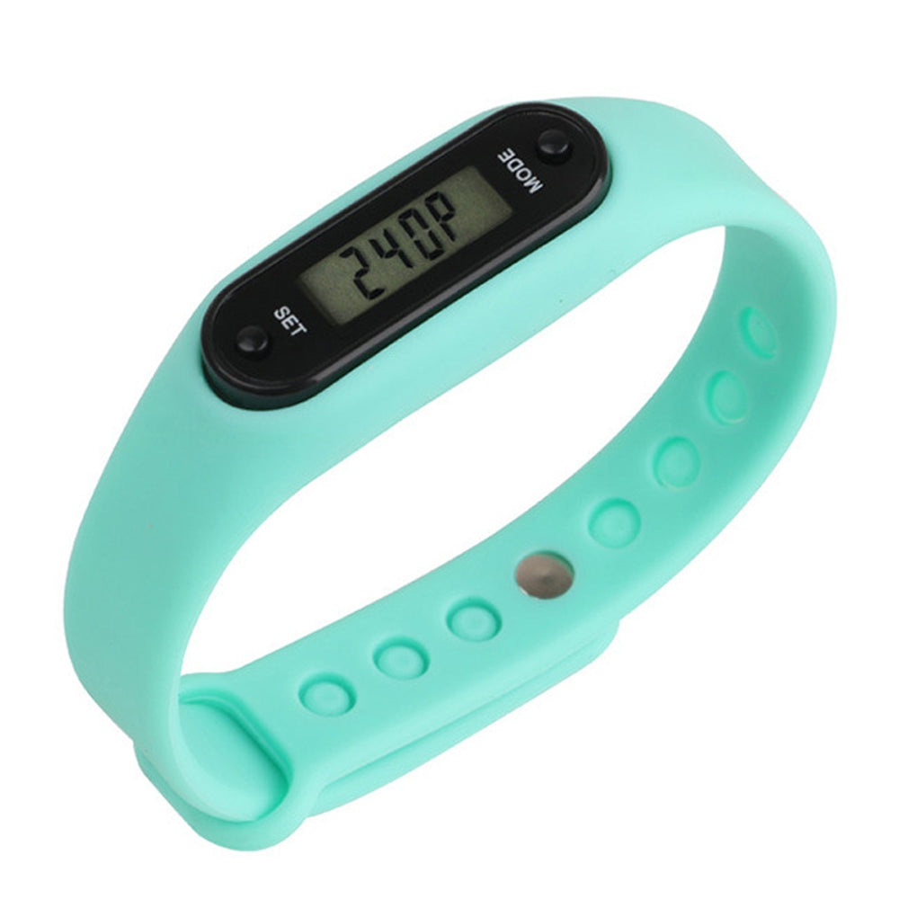 Digital LCD Silicone Band Pedometer Distance Calorie Counter Sport Watch