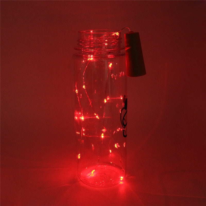 1PC Wine Bottle Lights Battery LED Cork Shaped Starry String Lights 2METER 20LEDS Silver Wire Fa...