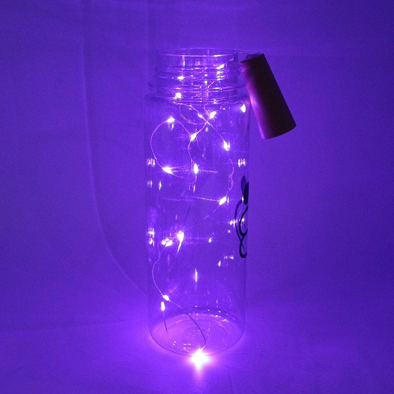 1PC Wine Bottle Lights Battery LED Cork Shaped Starry String Lights 2METER 20LEDS Silver Wire Fa...