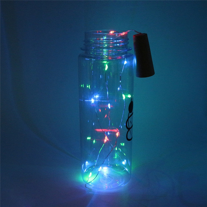 1PC Wine Bottle Lights Battery LED Cork Shaped Starry String Lights 2METER 20LEDS Silver Wire Fa...