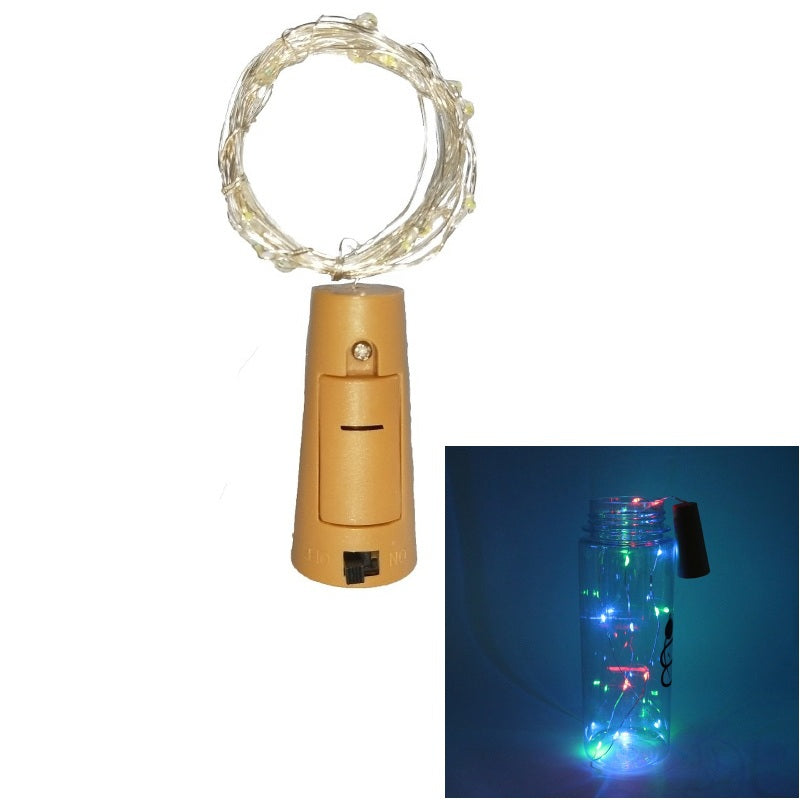 1PC Wine Bottle Lights Battery LED Cork Shaped Starry String Lights 2METER 20LEDS Silver Wire Fa...