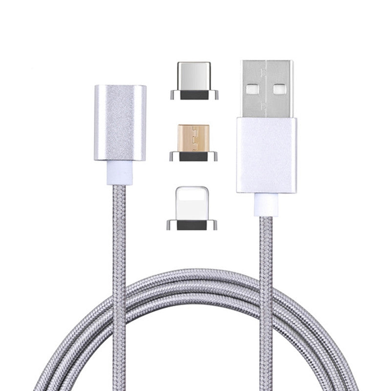 3 in 1 Fast Charging Data Sync Strong Magnetic Micro USB Cable For Android 8 Pin Type-C Devices