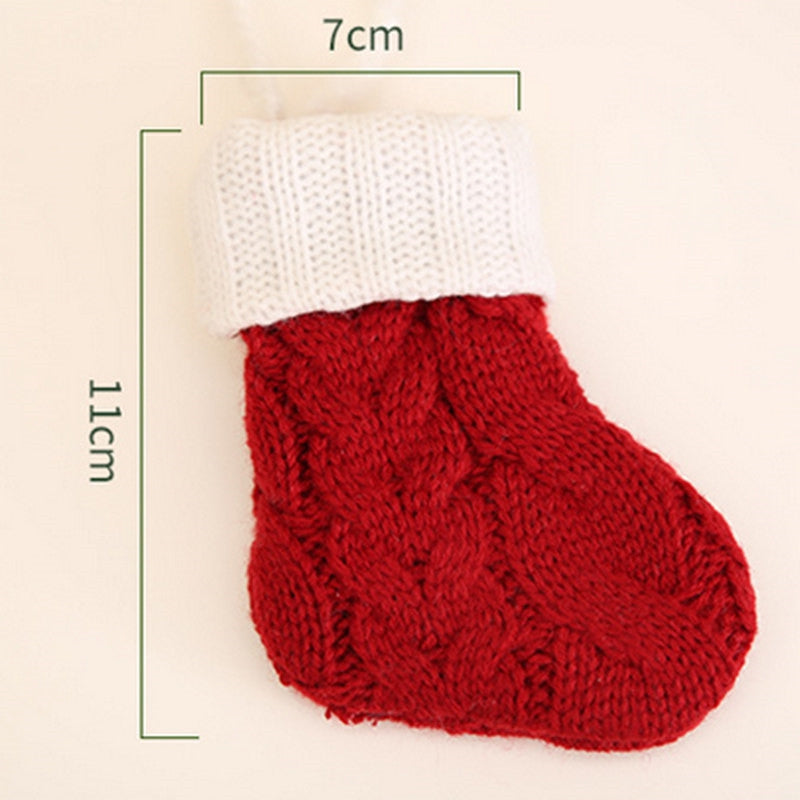 1pcs Christmas Knitting Sock Knife and Fork Bag
