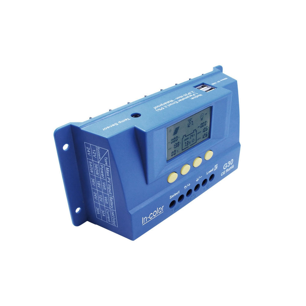 12 / 24V 30A LCD Display PWM Solar Charge Controller