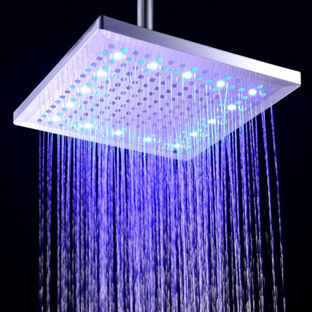 BRELONG LED Shower Head Felt Warm Three-olor Square 12-inch 300mm