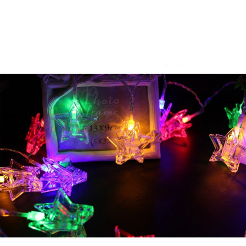 3M 20PCS Stereo Star Photo Clip Lamp String Home Decoration