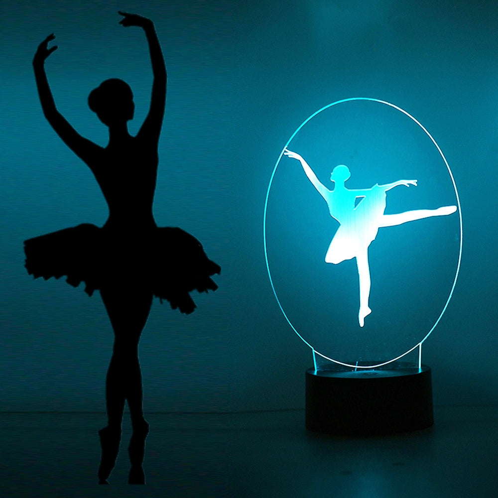 Ballerina Girl LED Multi-color Night Light Dancing Decor Lamp