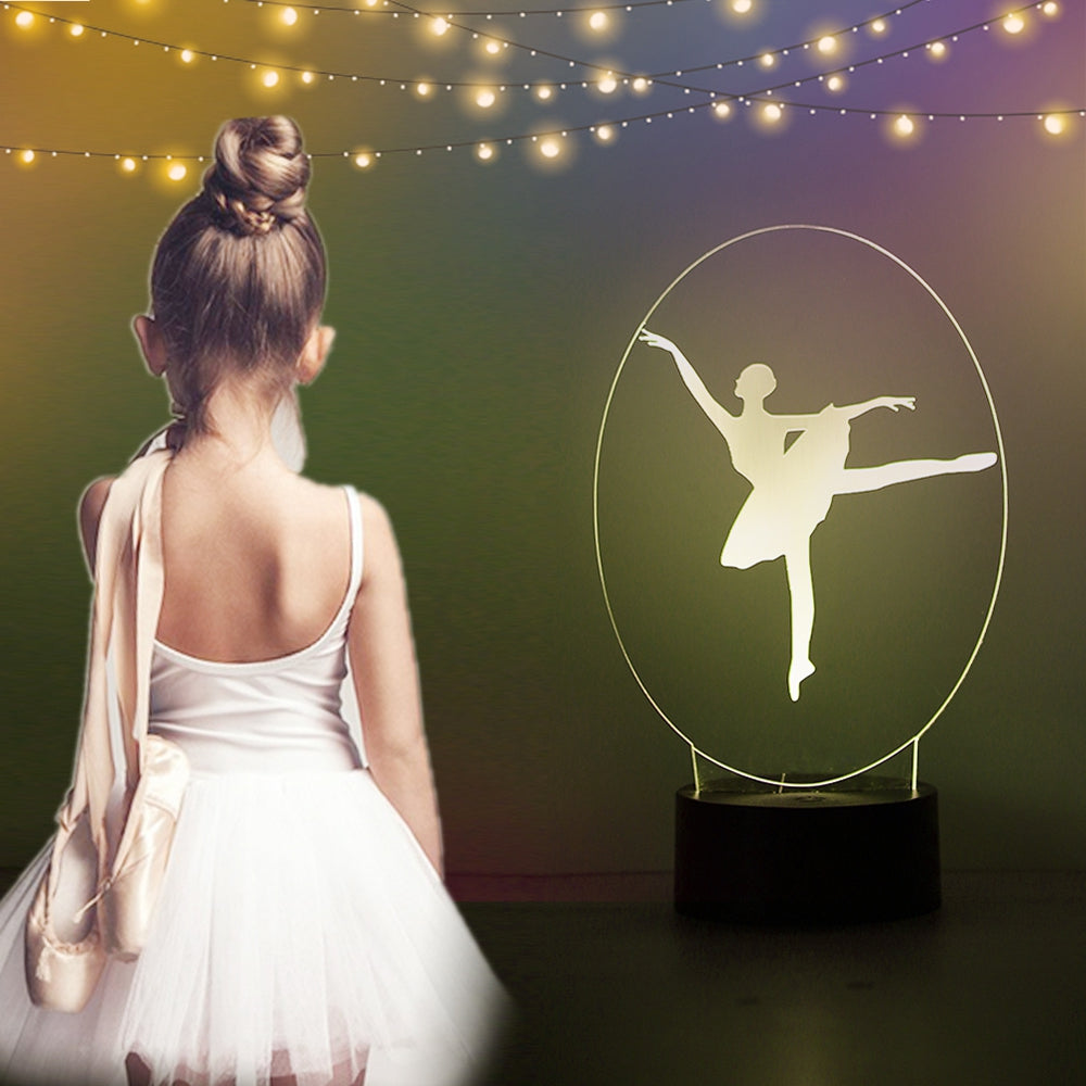 Ballerina Girl LED Multi-color Night Light Dancing Decor Lamp