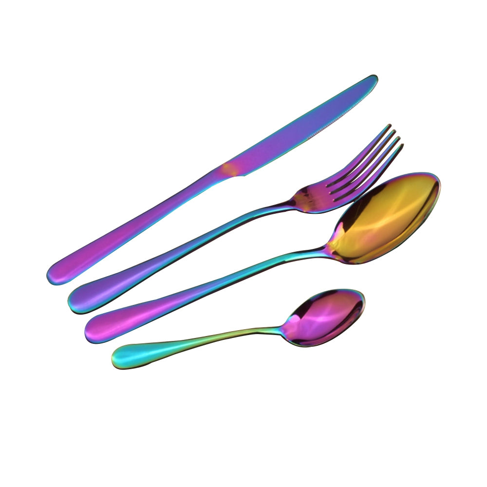 4Pcs High-end Creative Gold-plated Stainless Steel Knife Fork Tableware Suit