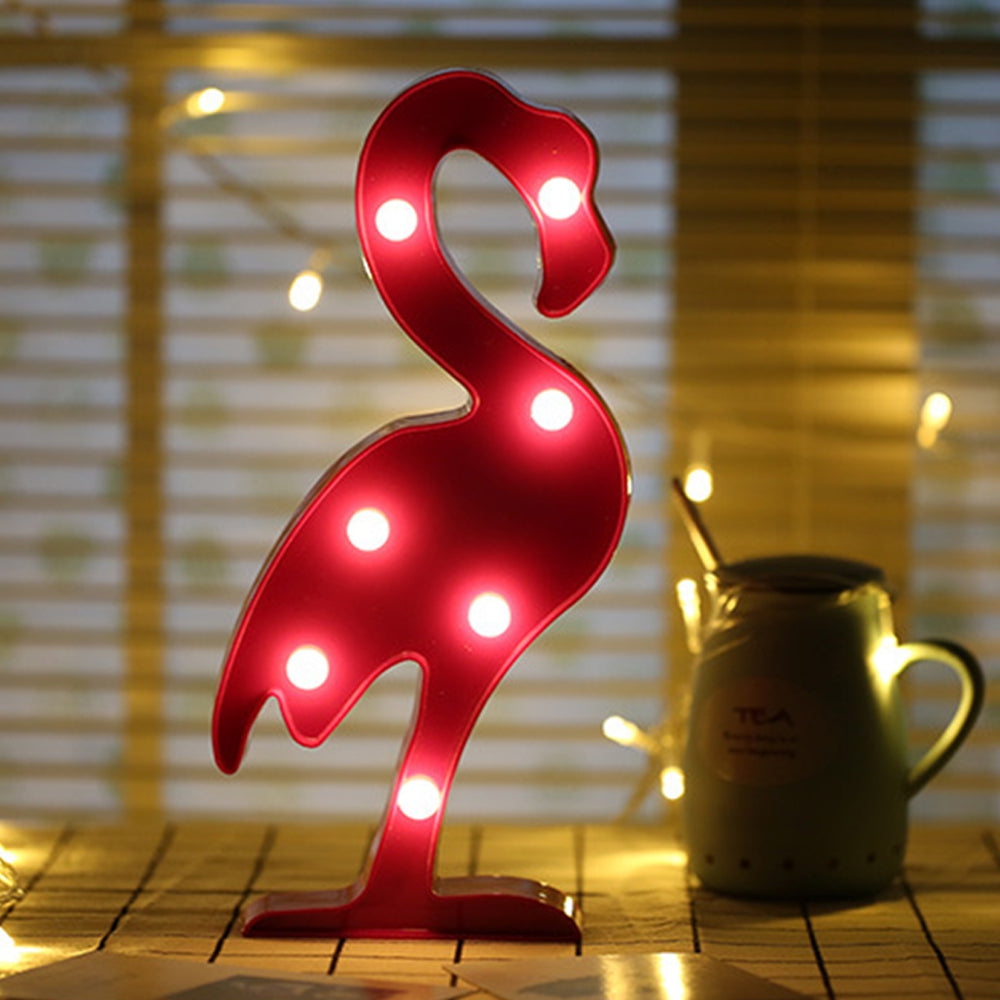 BRELONG 3D Warm White Decoration Night Light for Kids Room Christmas Wedding Flamingo 3V