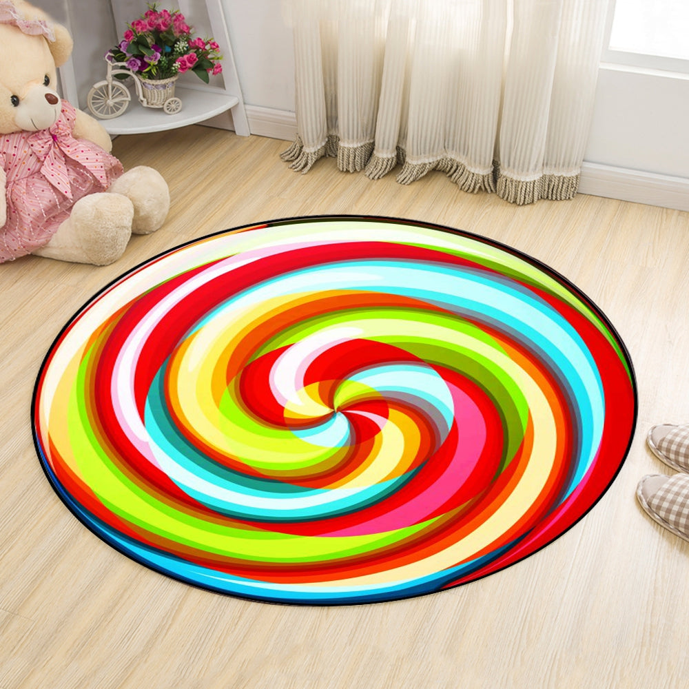 Chair Mat Colorful Round Antiskidding Super Soft Floor Mat
