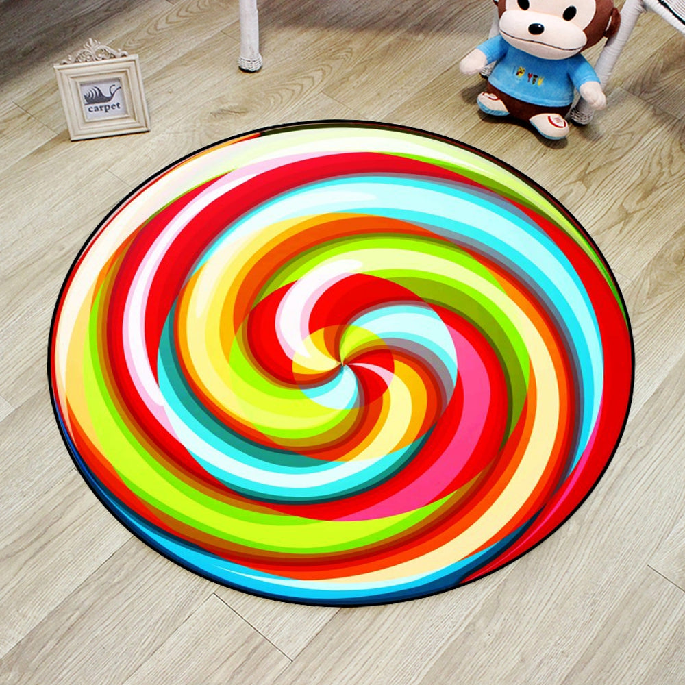 Chair Mat Colorful Round Antiskidding Super Soft Floor Mat