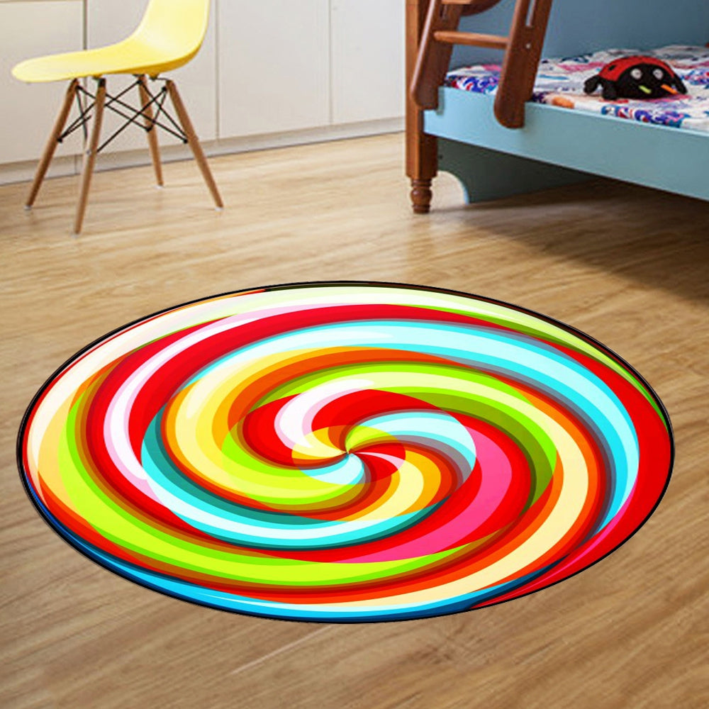 Chair Mat Colorful Round Antiskidding Super Soft Floor Mat