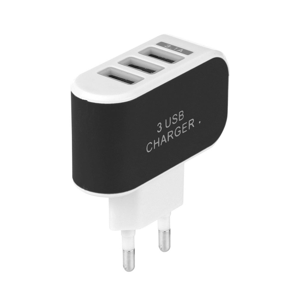 3.1A Portable Triple Home Wall 3 USB Port Wall Charger Adapter Charger AC EU/US Plug