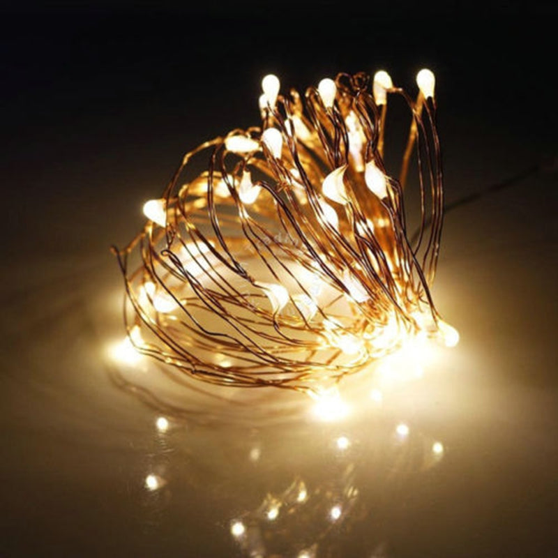DengZhan 10M 100LED 3AA 4.5V Battery Powered Waterproof Decoration Led Copper Wire Lights String...