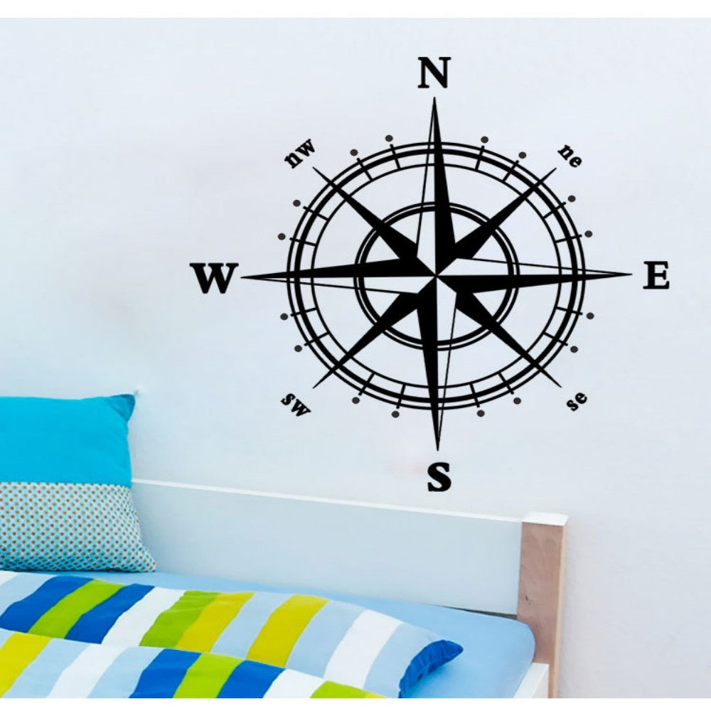 4-DIRECTION Compass Vinyl Wall Sticker for Living Room Decoration